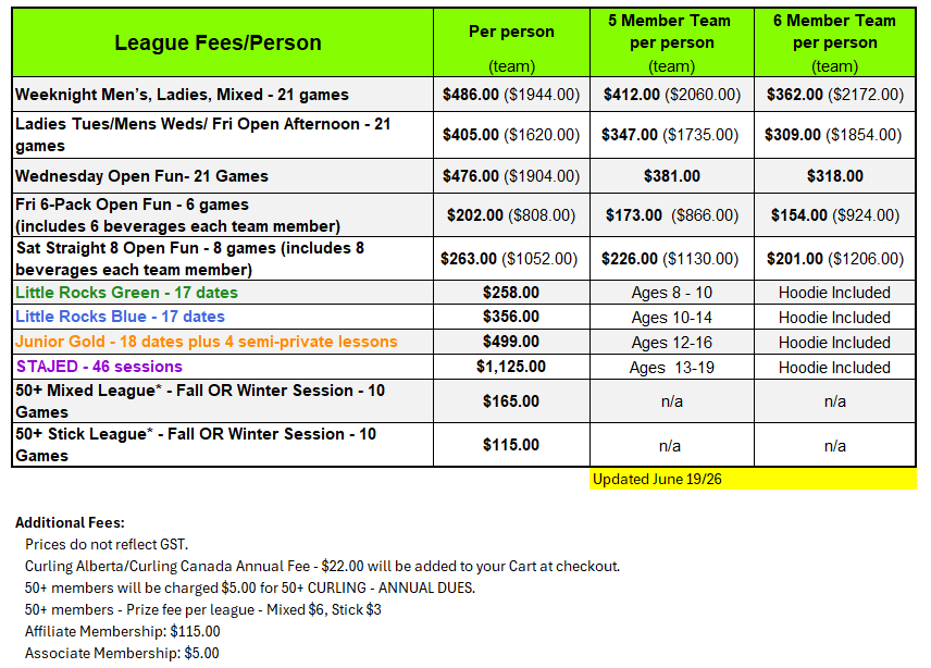 2026 27 League fees website